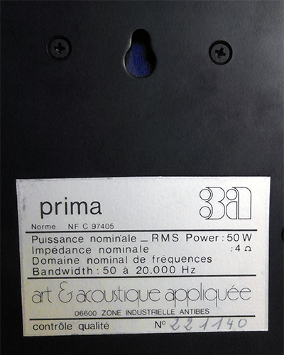 Art et Acoustique Appliquee Prima